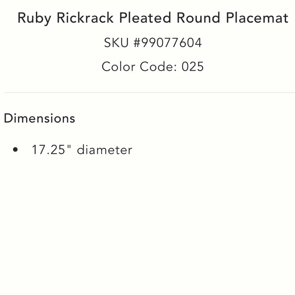 Ruby Rickrack Pleated Placemat from Anthropologie
